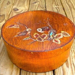 Antique Mid Century Cheese Wheel Bentwood Box